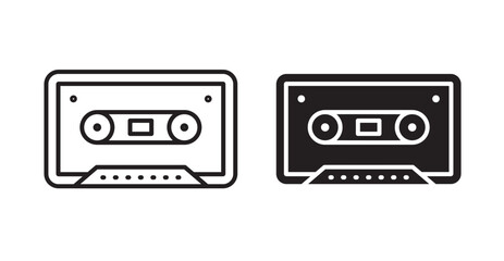 Old Cassette icons. Vector isolated elements concept