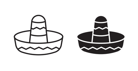 Mexican Hat icons. Vector isolated elements concept