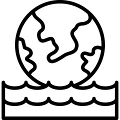 ocean icon illustration design with outline