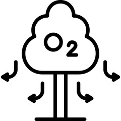 o2 icon illustration design with outline