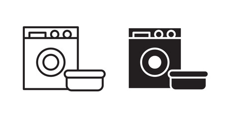 Laundry icons. Vector isolated elements concept