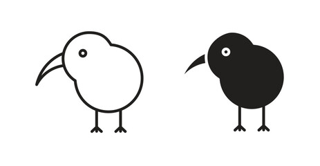 Kiwi bird icons. Vector isolated elements concept