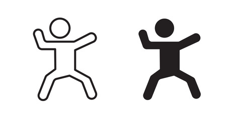 Kung fu icons. Vector isolated elements concept