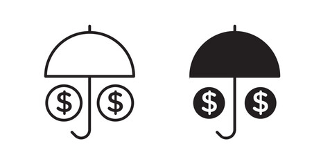 Investment insurance icons. Vector isolated elements concept
