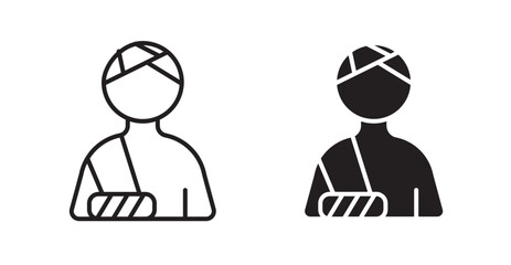 Injuries icons. Vector isolated elements concept