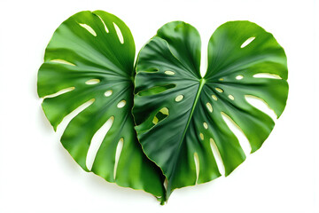 monstera deliciosa leaves on a white background