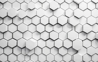 Fototapeta premium A vibrant abstract 3D background featuring interconnected hexagons in various shades, creating a dynamic and visually striking geometric pattern.
