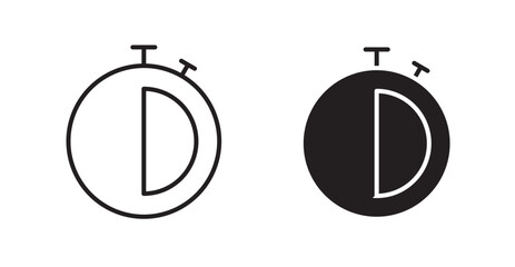Half hour icons. Vector isolated elements concept