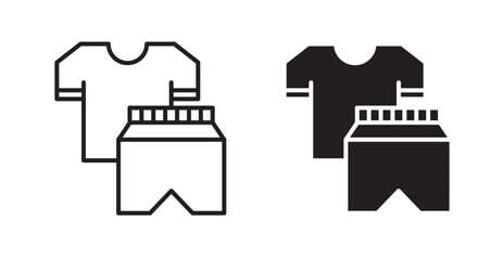 Gym clothes icons. Vector isolated elements concept