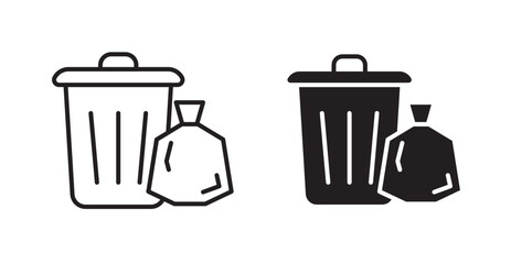 Garbage icons. Vector isolated elements concept