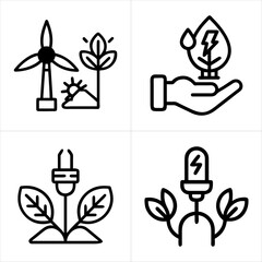 clean energy icon set
