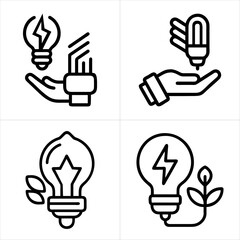 energy saving icon set
