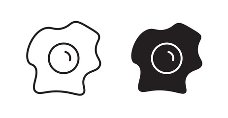 Fried egg icons. Vector isolated elements concept