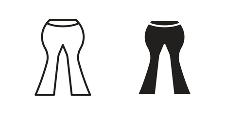 Flare pants icons. Vector isolated elements concept