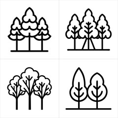 forest trees icon set
