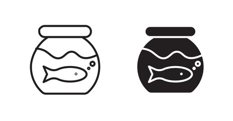 Fish bowl icons. Vector isolated elements concept