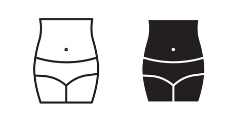 Female hips and waist icons. Vector isolated elements concept