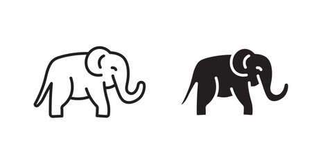 Elephant icons. Vector isolated elements concept