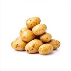 Pile of potatoes isolated still life isolated on white background