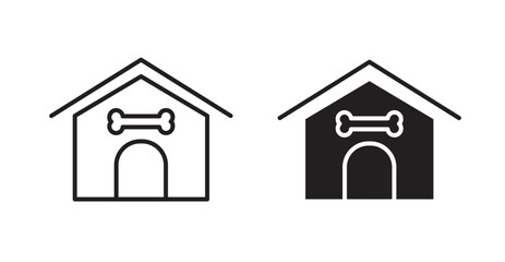 Dog Shelter icons. Vector isolated elements concept