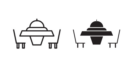 Dining table icons. Vector isolated elements concept