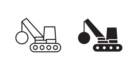 demolition icons. Vector isolated elements concept