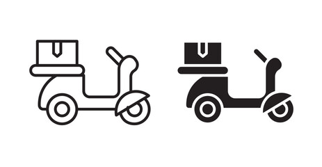 Delivery scooter icons. Vector isolated elements concept