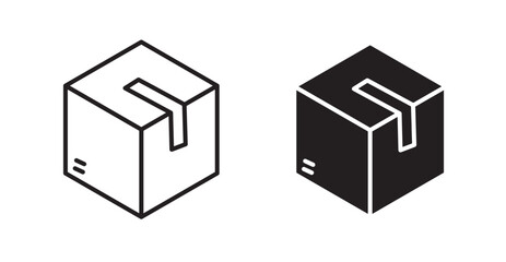 Delivering box icons. Vector isolated elements concept