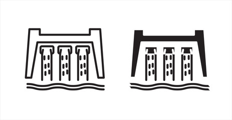 Dam icons. Vector isolated elements concept