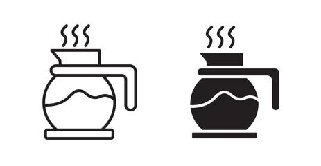 Coffee pot icons. Vector isolated elements concept