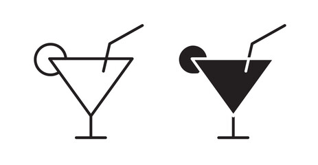 Cocktail icons. Vector isolated elements concept
