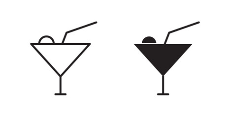 Cocktail icons. Vector isolated elements concept