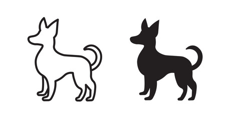 Chihuahua dog icons. Vector isolated elements concept