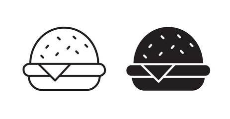 Cheese burger icons. Vector isolated elements concept