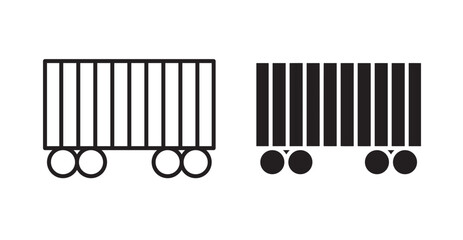 Cargo wagon icons. Vector isolated elements concept