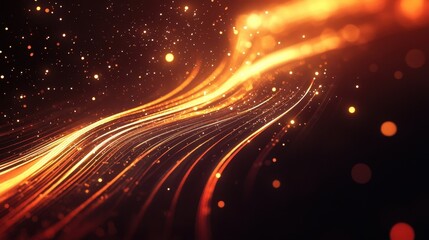 Obraz premium golden abstract light trails background