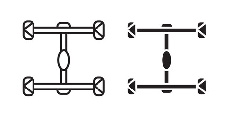 Car chassis icons. Vector isolated elements concept