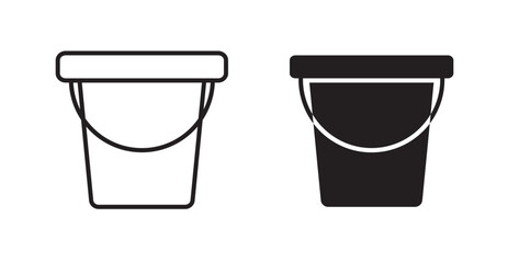 Bucket icons. Vector isolated elements concept