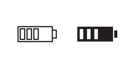 Battery icons. Vector isolated elements concept