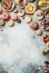 Colorful Sweet Treats Donut Background Pastry Dessert Food