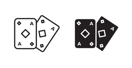 Baccarat icons. Vector isolated elements concept