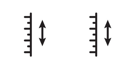 Adjustable height icons. Vector isolated elements concept