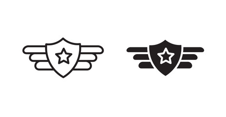 Air force icons. Vector isolated elements concept