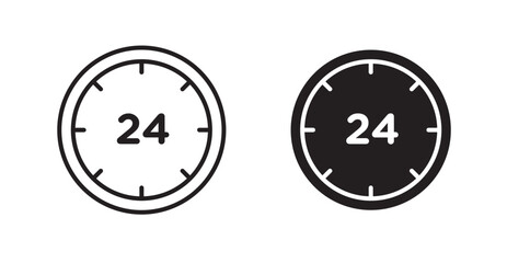 24 hours icons. Vector isolated elements concept