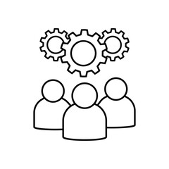 Team vector icon. Teamwork illustration sign. Development symbol. Progress  logo. 