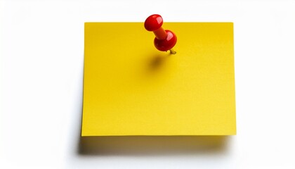 yellow sticky note with push pin