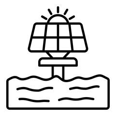 Floating Solar Outline Icon Vector Illustration