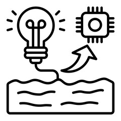 Wave Energy Outline Icon Vector Illustration