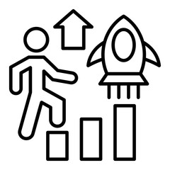 Advancement Outline Icon Vector Illustration