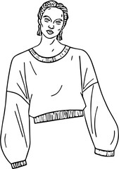sketch of a woman in a shirt